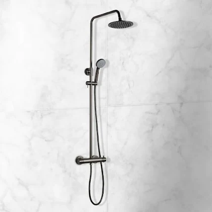 Black Shower Mixer Kit with Exposed Shower Valve