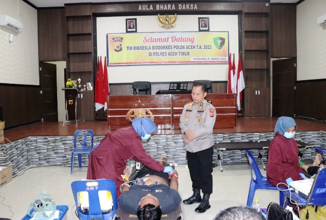 87 Personel Polres Aceh Timur Menjalani Pemeriksaan Kesehatan Berkala