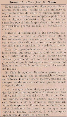 Nota preliminar sobre el Torneo de Ajedrez de Altura José O. Badía 1929