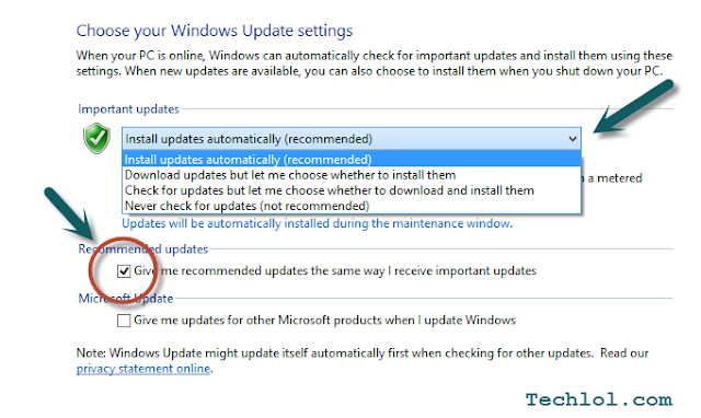 windows update setting