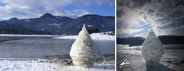 Land art of frost, ice and snow Miha Brinovec