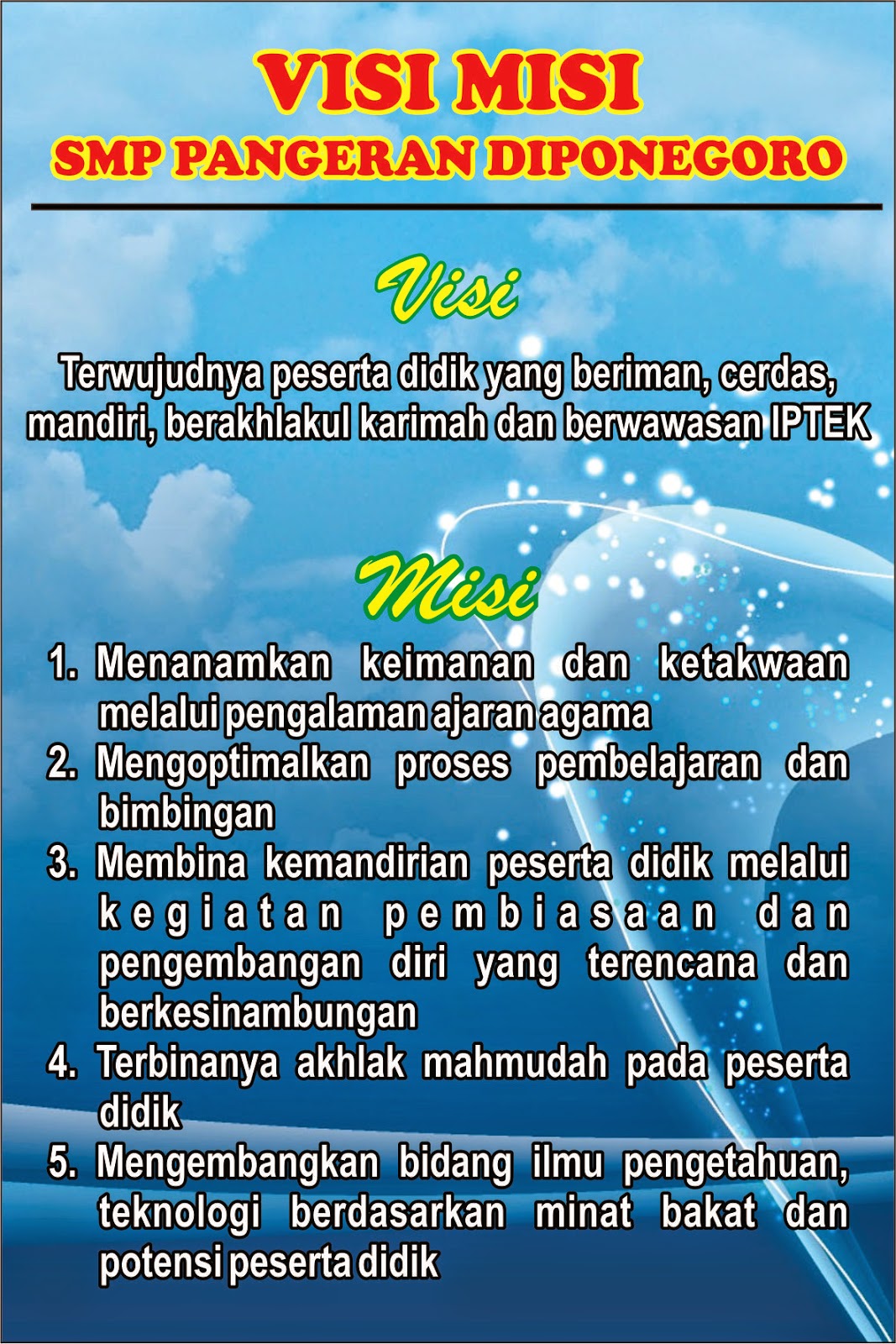 Jasa Pembuat Banner Murah: Jasa Design Banner Misi & Visi 