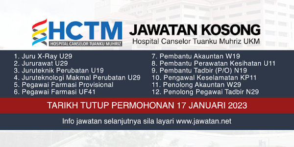 Jawatan Kosong Hospital Canselor Tuanku Muhriz UKM