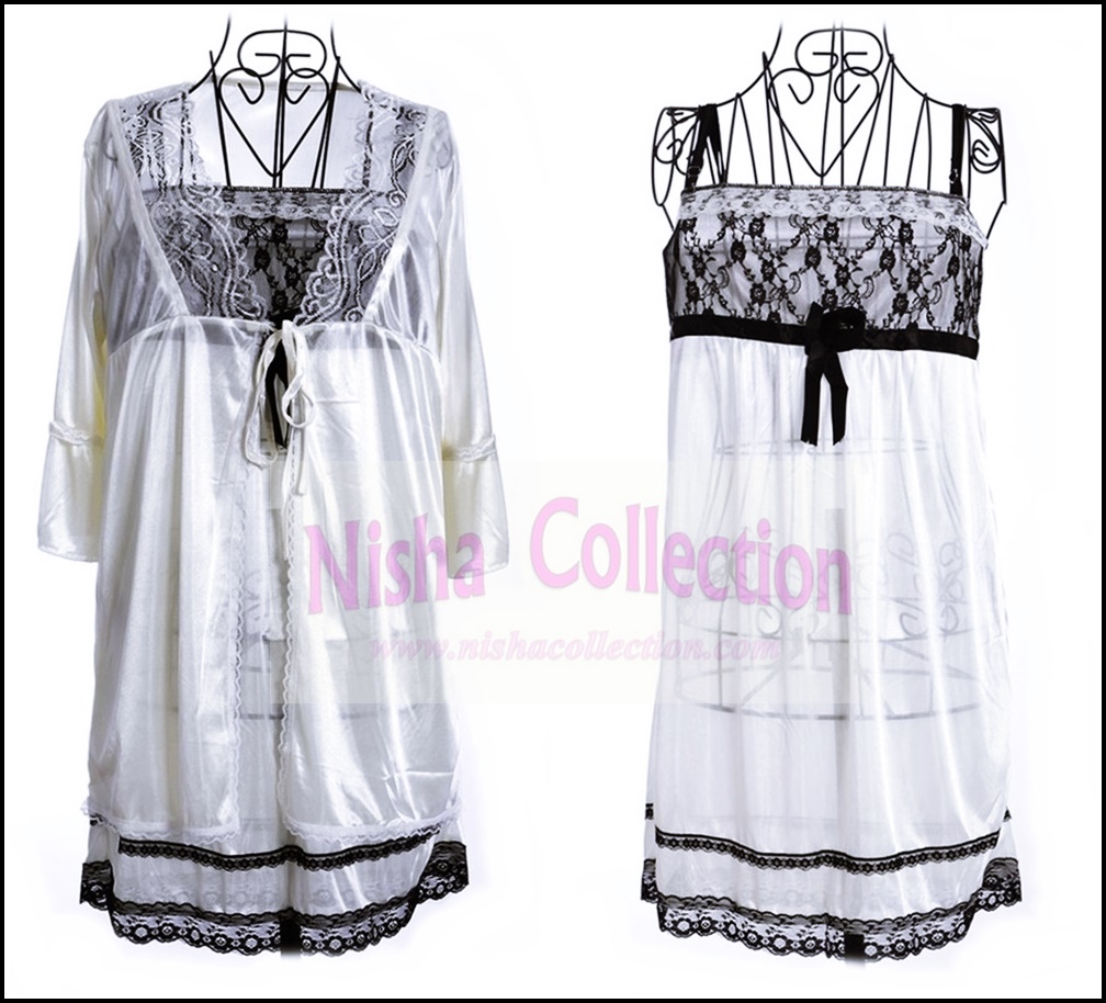  Nisha  Collection  Night Slips Night Gown Baju  Tidur  Sopan