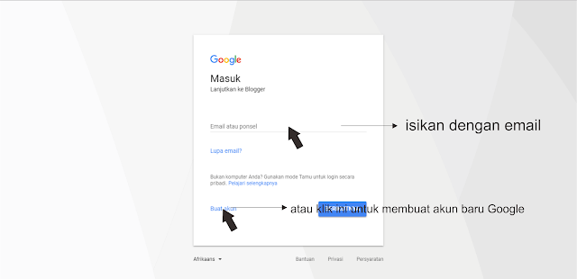 halaman login blogger baru