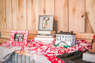 Rustic barn wedding meets vintage fairy tale. Meadow Creek Farm North Alabama Wedding Venue. Vintage Beauty and the Beast inspired wedding reception decoration ideas. University of Alabama football grooms cake table