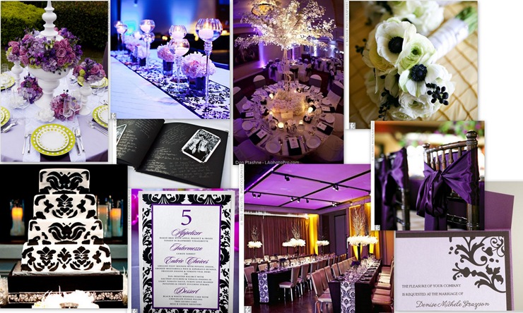 black and purple wedding