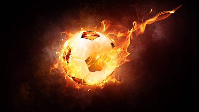 Football Ball on Fire HD Wallpaper