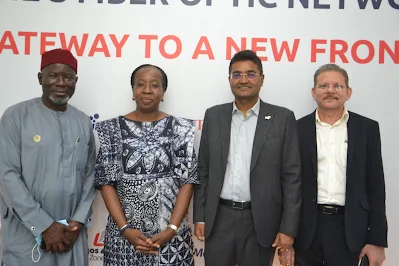 L-R: Zonal Administrator, Nigeria Export Processing Zones Authority (NEPZA), Garba Hayatu; Chief Executive Officer, MainOne, Funke Opeke; Chief Executive Officer, Lagos Free Zone, Dinesh Rathi and Chief Technical Officer, Anil Verma during the official launch of MainOne, Lagos Free Zone Connectivity Center in Lagos on…Thursday