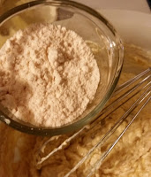 adding coconut flour to mix