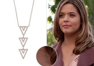  PLL Ali in Stella & Dot Pave Spear Necklace Rose Gold