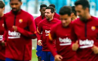 Pictures: Messi and coutinho rejoins Barca group training after two day of individually training due to La Liga strict rules.