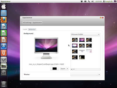 mengganti wallpaper mac os lion di Ubuntu