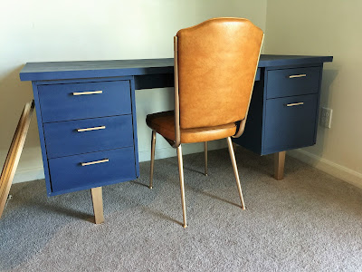 refinished mid century modern furniture using chalk paint