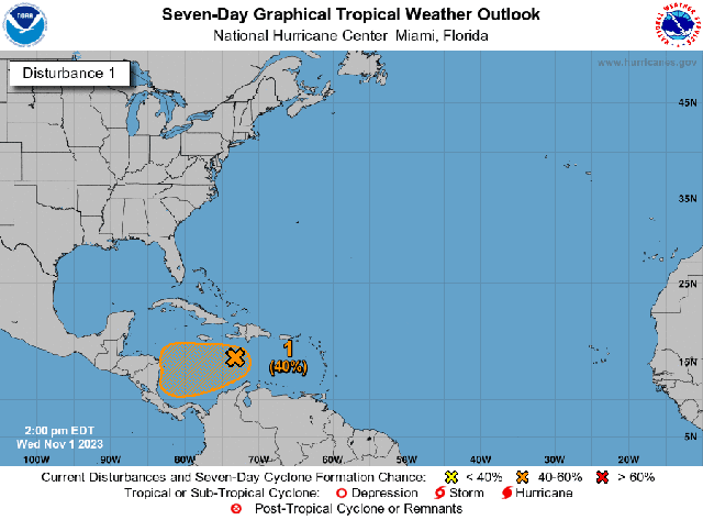 Latente la formación de una depresión tropical en el Caribe
