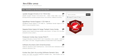 Seo Elite 2012, Template Blog SEO