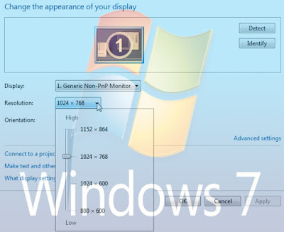 Cara merubah resolusi layar komputer/ notebook/ netbook windows 7