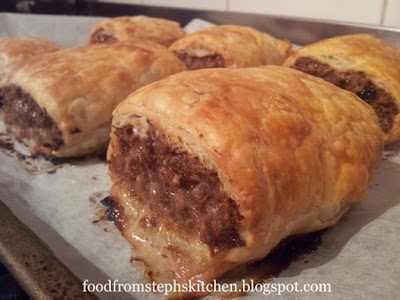 Dinner sized sausage rolls - Steph's Kitchen