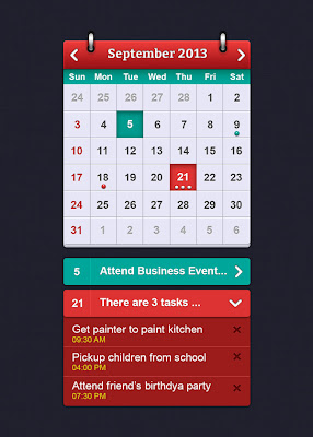 iOS Calender Interface Design (PSD)