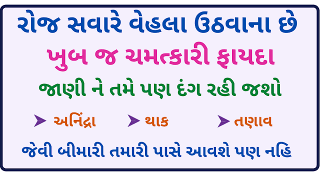 સવારે વેહલા ઉઠવાના છે ખુબ જ ચમત્કારી ફાયદા, જાણી ને તમે પણ દંગ રહી જશો