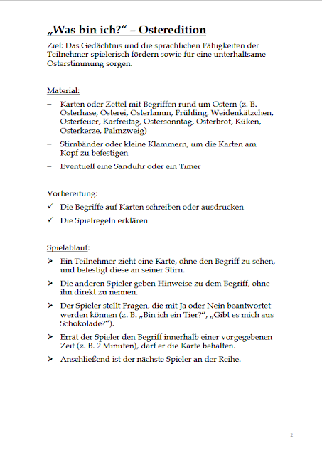 Aktivierungsstunde: Was bin ich? – Osterzeit