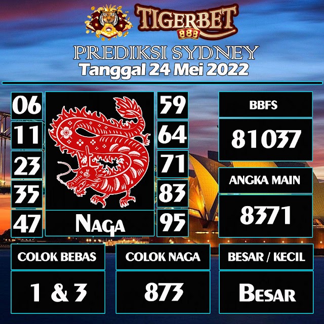 Prediksi Togel Sydney Tanggal 24 Mei 2022 Tigerbet888