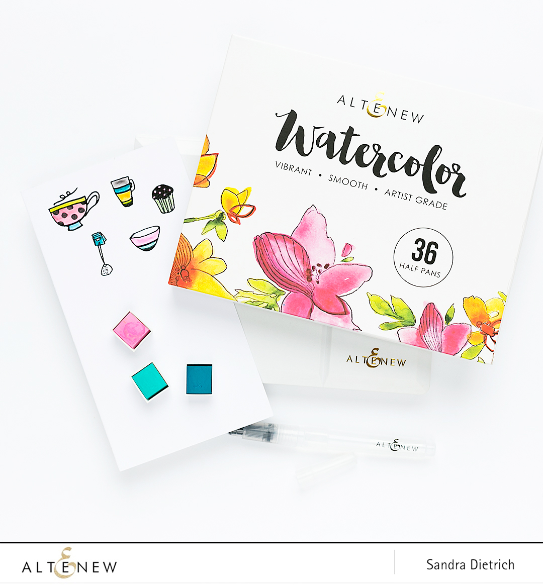 s my turn to inspire you with two projects Altenew | Watercolor 36 Pan Rang Release Weblog Hop + Giveaway