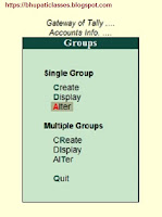 Create, Display & Alter Group in Tally