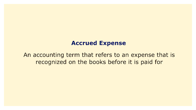 An accounting term that refers to an expense that is recognized on the books before it is paid for.