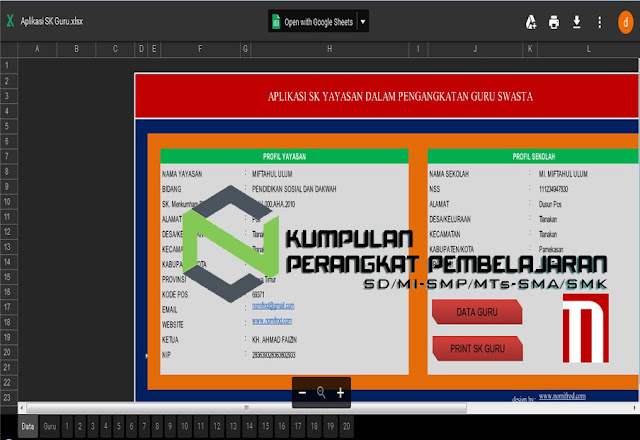 Aplikasi Cetak SK Sekolah Excel Untuk Berbagai Kegiatan