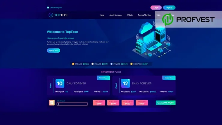 Toptose обзор и отзывы HYIP-проекта