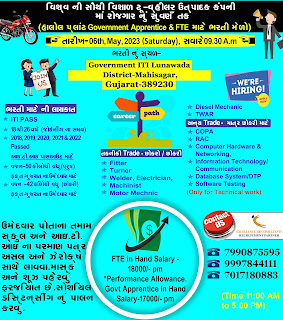 Hero Company ITI Jobs Campus Placement at Government ITI Lunawada & Government ITI Jambughoda,  Dist- Panchmahal, Gujarat.