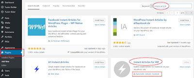 instal plugin instant article wordpress