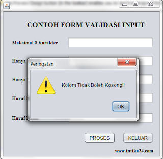 netbeans, tutorial netbeans, validasi, form validasi