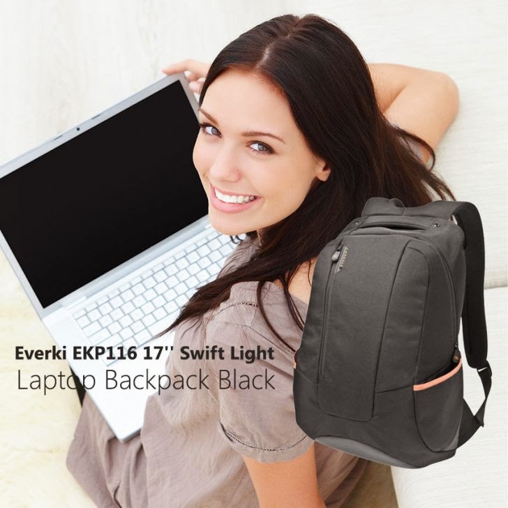 Everki EKP116 17-Inch Swift Light Laptop Backpack Black