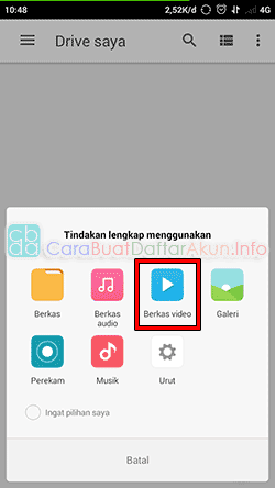 cara menyimpan file di google drive android