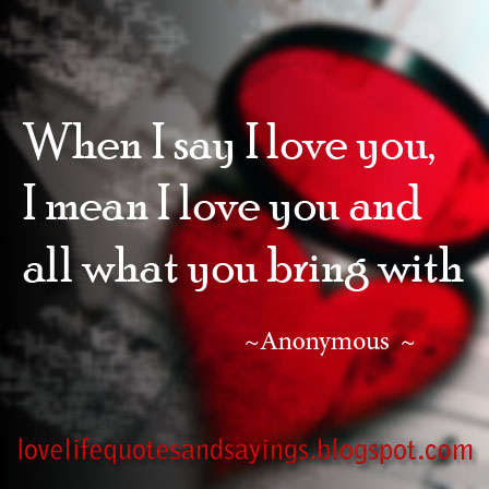 When I Say I Love You - Love Quotes and Sayings