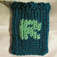 Knitted R, monogrammed R, gift card holder