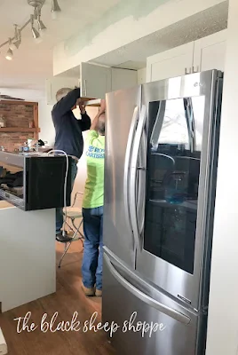 Kitchen cabinet placement.