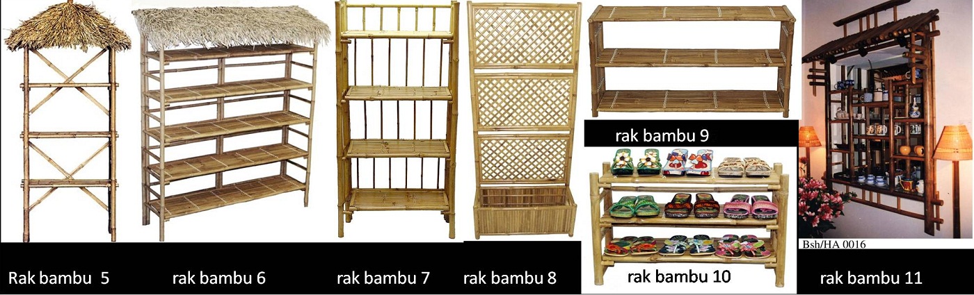 Bentuk Model Rak Dari Bambu 