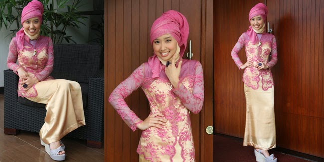 Model jilbab pashmina untuk kebaya dan cara memakainya