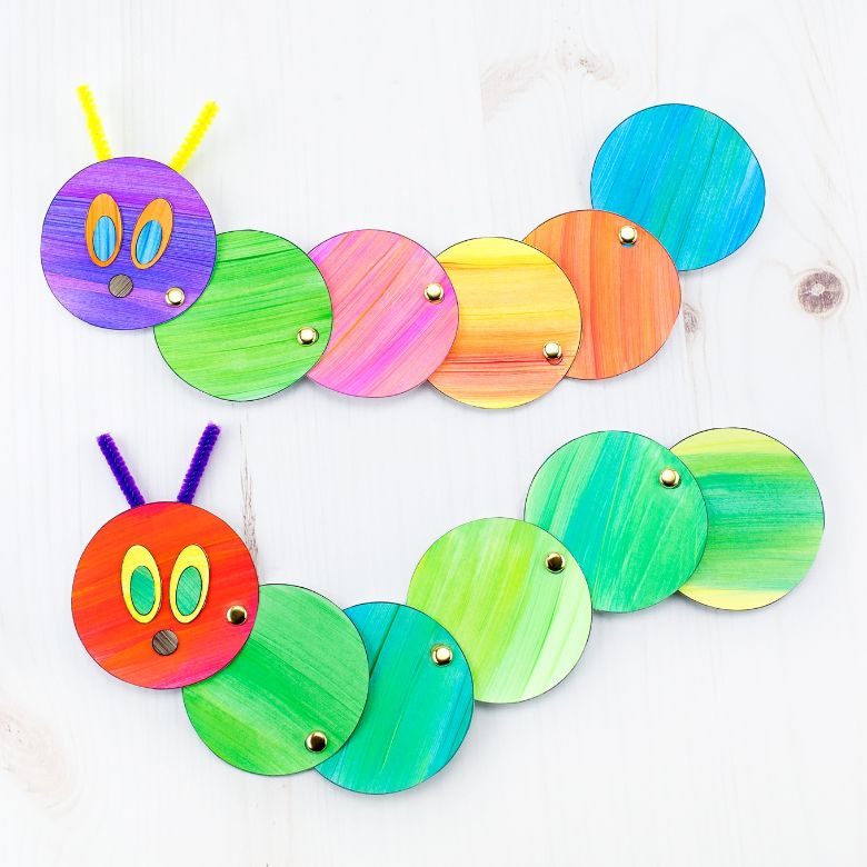Movable caterpillar craft idea