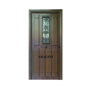 Puerta rustica Aragon con ventana