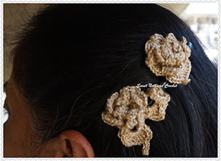 free crochet pattern for floral hair comb