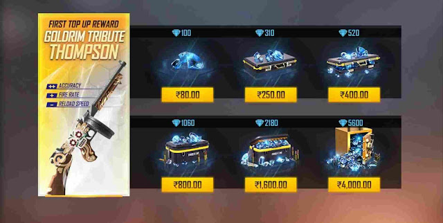 Top Up 1 Diamond and Get Goldrim Tribute Thomson In Free Fire