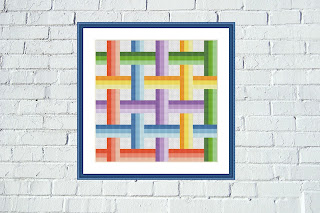 Illusion cross stitch pattern Geometric rainbow embroidery - Tango Stitch