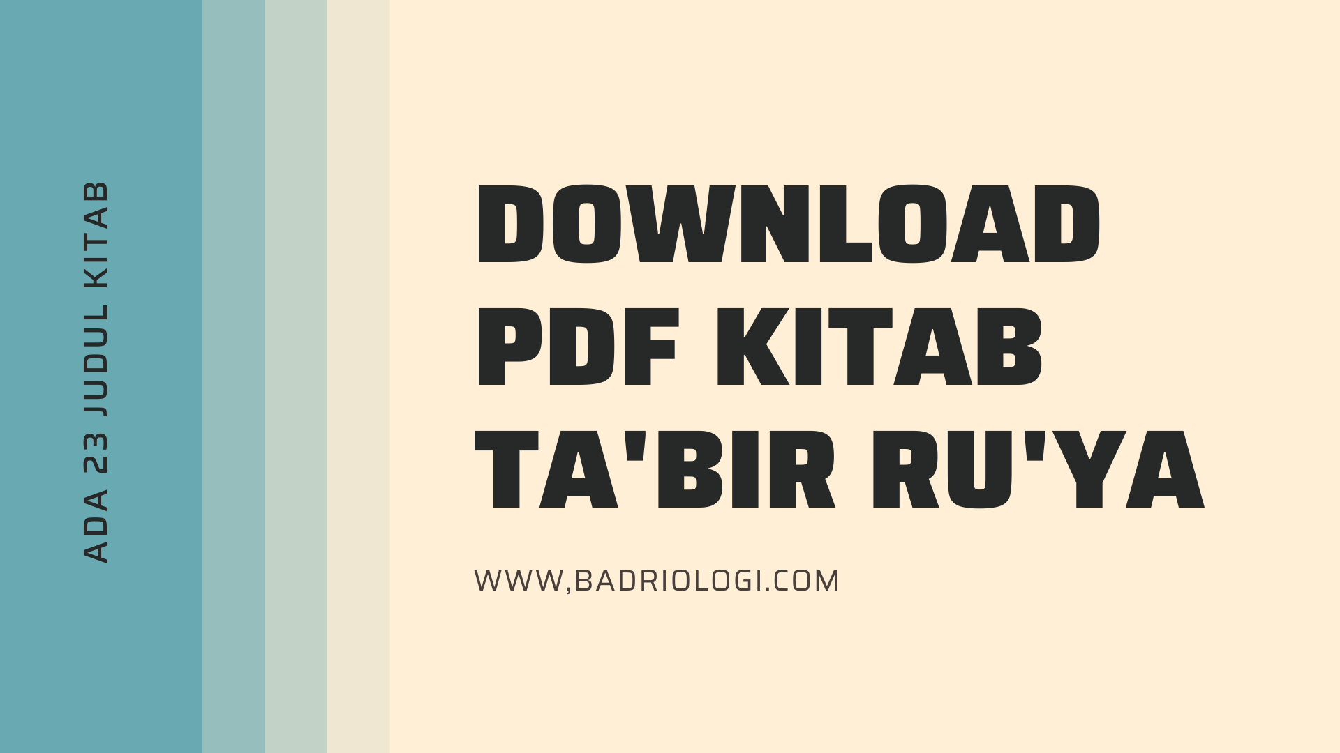 Download PDF Puluhan Kitab Ta'bir Ru'ya (Tafsir Mimpi)