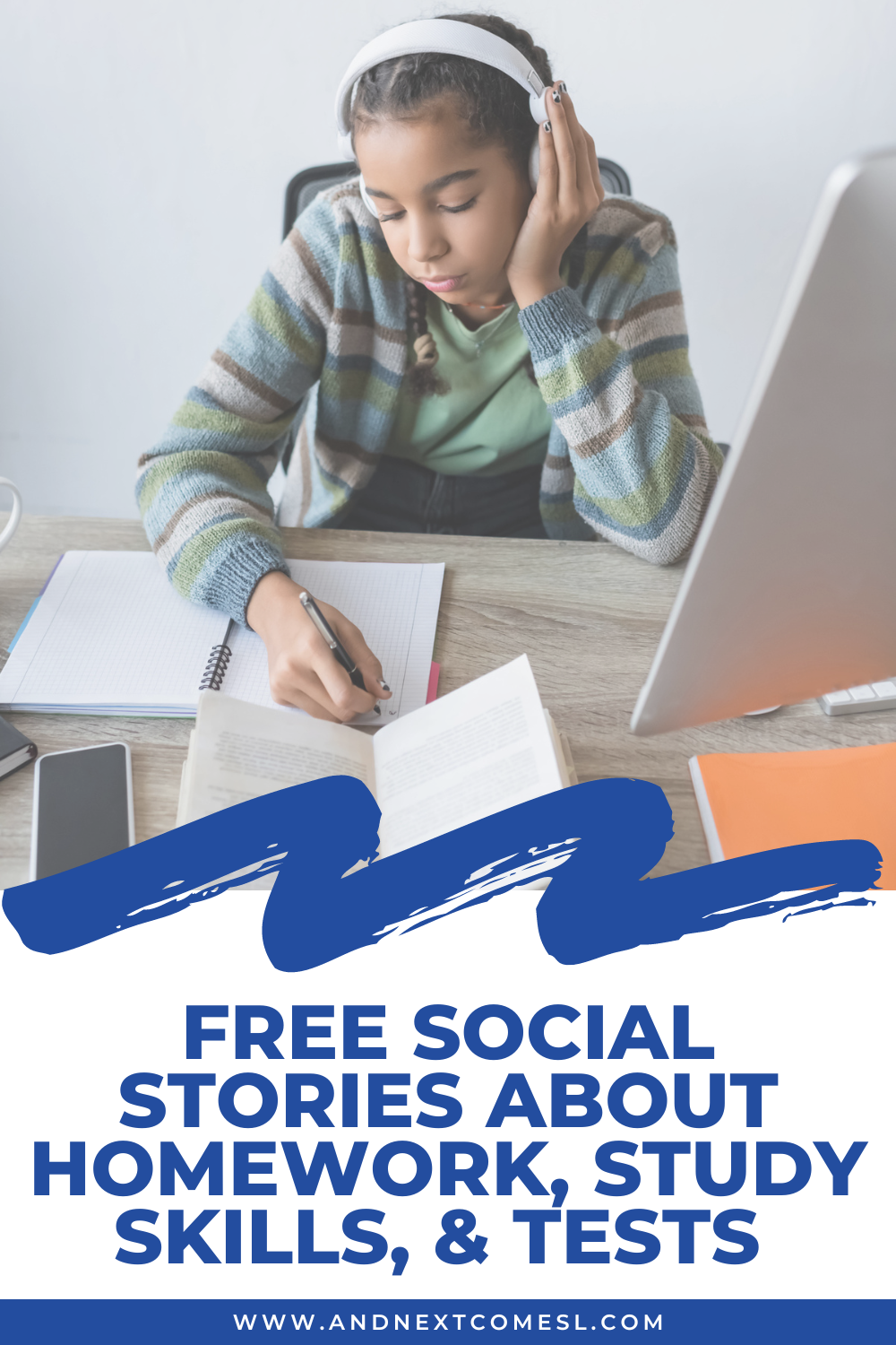 Free social stories about homework, study skills, and tests