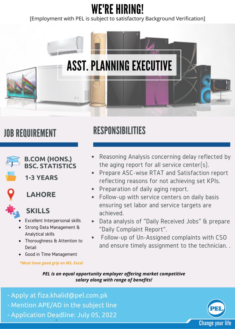 Pak Elektron Limited PEL Jobs For Assistant Planning Executive