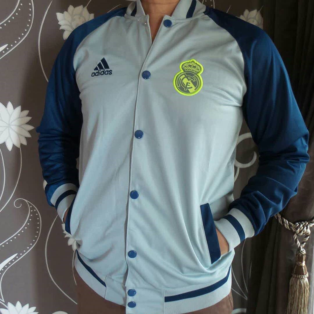 Jual Jaket Baseball Real Madrid Warna Abu Abu Navy Terbaru Musim